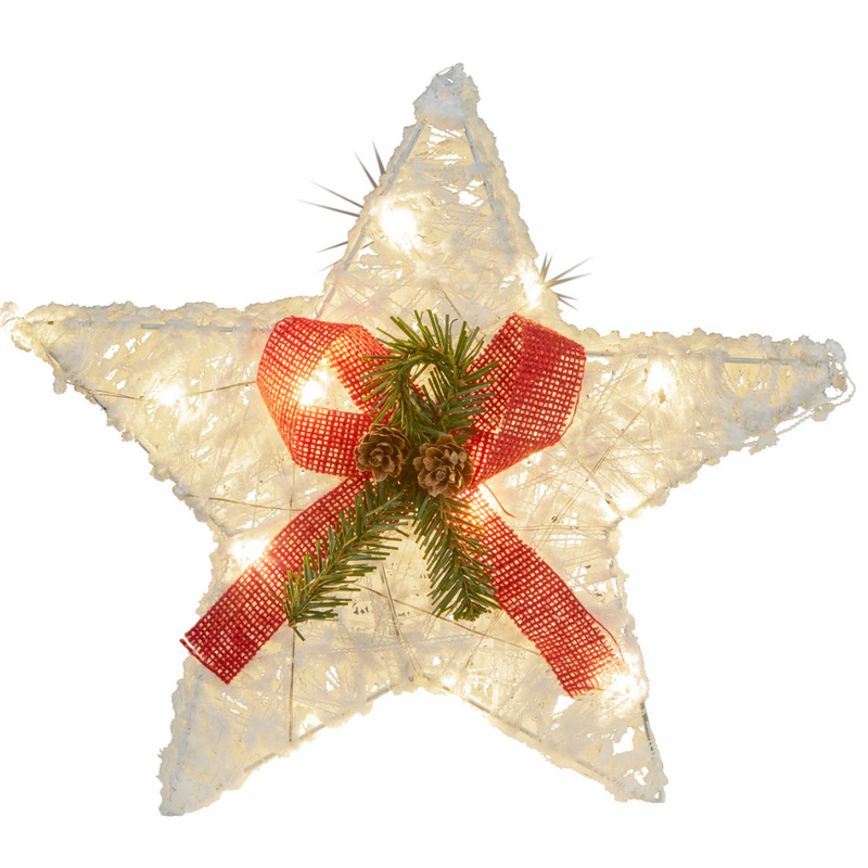 Ronis Christmas Star with Lights White 30cmD