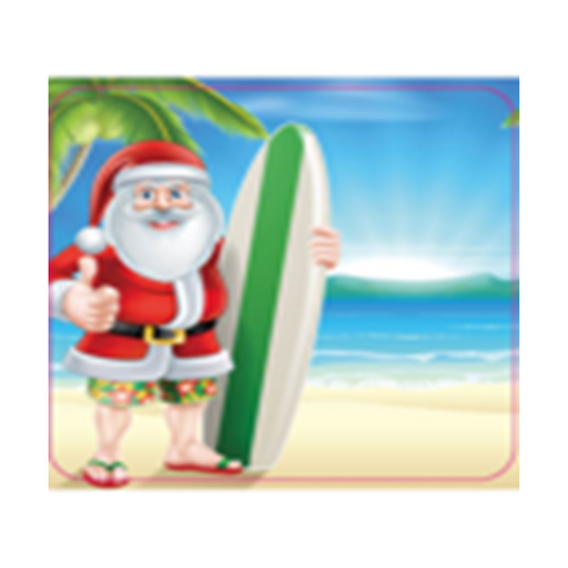 Ronis Christmas Surfing Santa Coaster S4 10x10cm