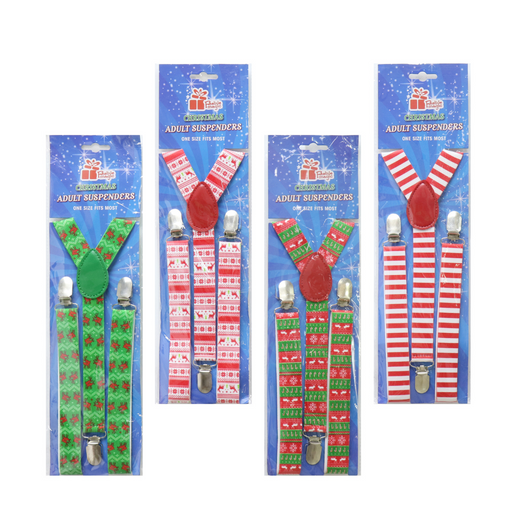 Ronis Christmas Suspenders 4 Asstd