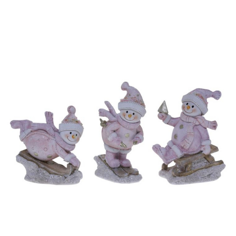 Ronis Christmas Decor Skiing Snowmen Assorted