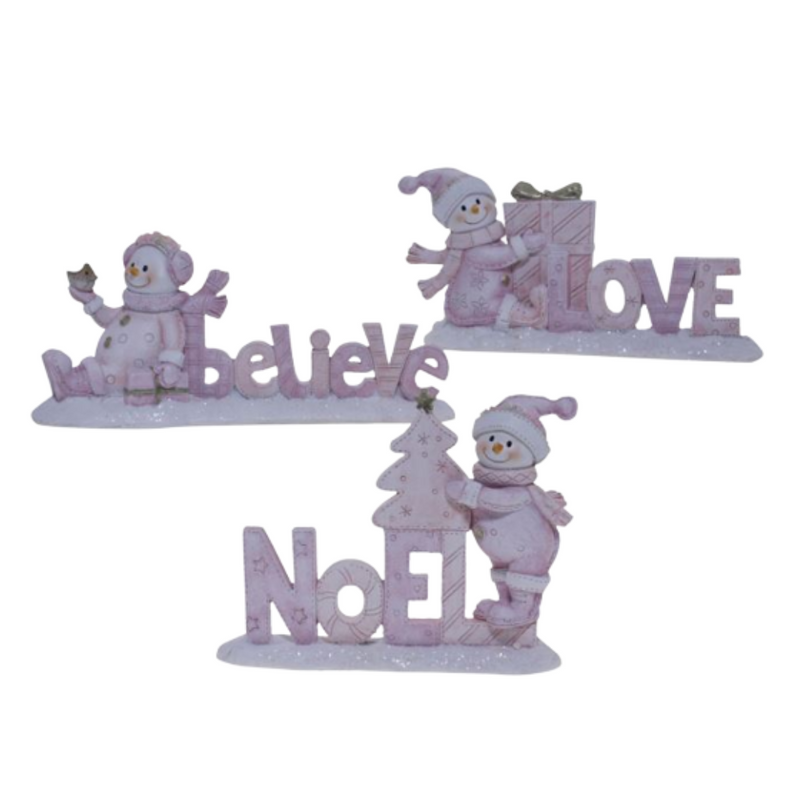 Ronis Christmas Decor Snowmen Words Assorted