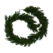 2.7m Emerald Angel Christmas garland with full green foliage, unlit