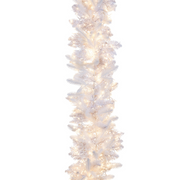 180cm frosted white Christmas garland with clustered snowy foliage