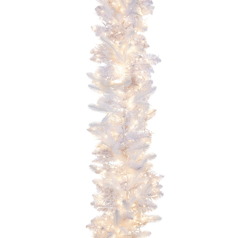 180cm frosted white Christmas garland with clustered snowy foliage