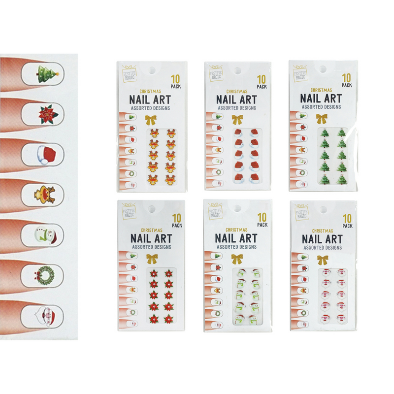 Ronis Christmas Nail Jewels 10pk Assorted