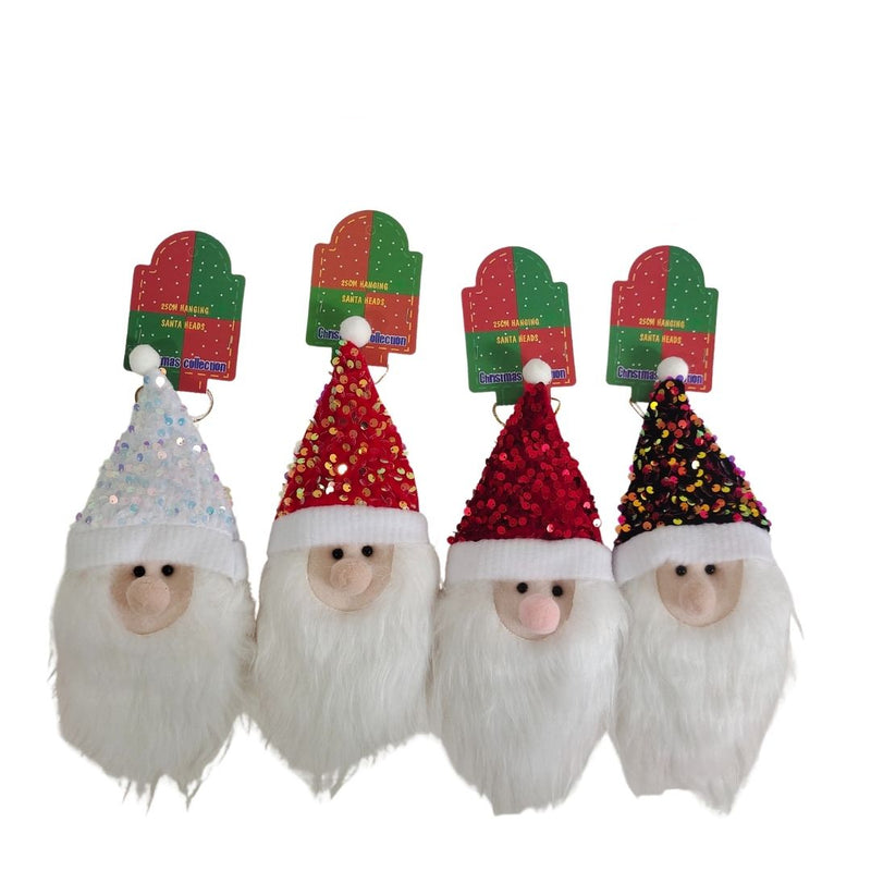 Ronis Christmas Santa Heads Deco 25cm Assorted