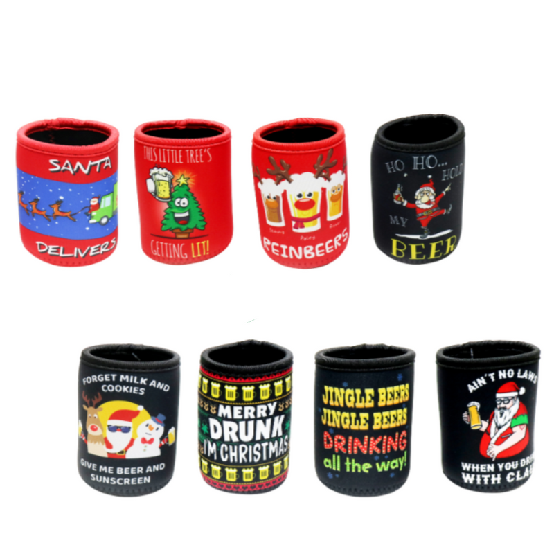 Ronis Christmas Stubby Cooler 10cm Assorted
