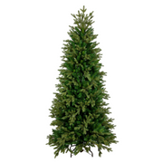 210cm Silverado Slim Christmas Tree with narrow profile and lush green branches, ideal for compact or elegant holiday setups