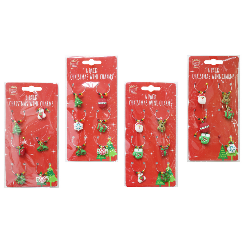 Ronis Christmas Wine Charms 6pk Assorted