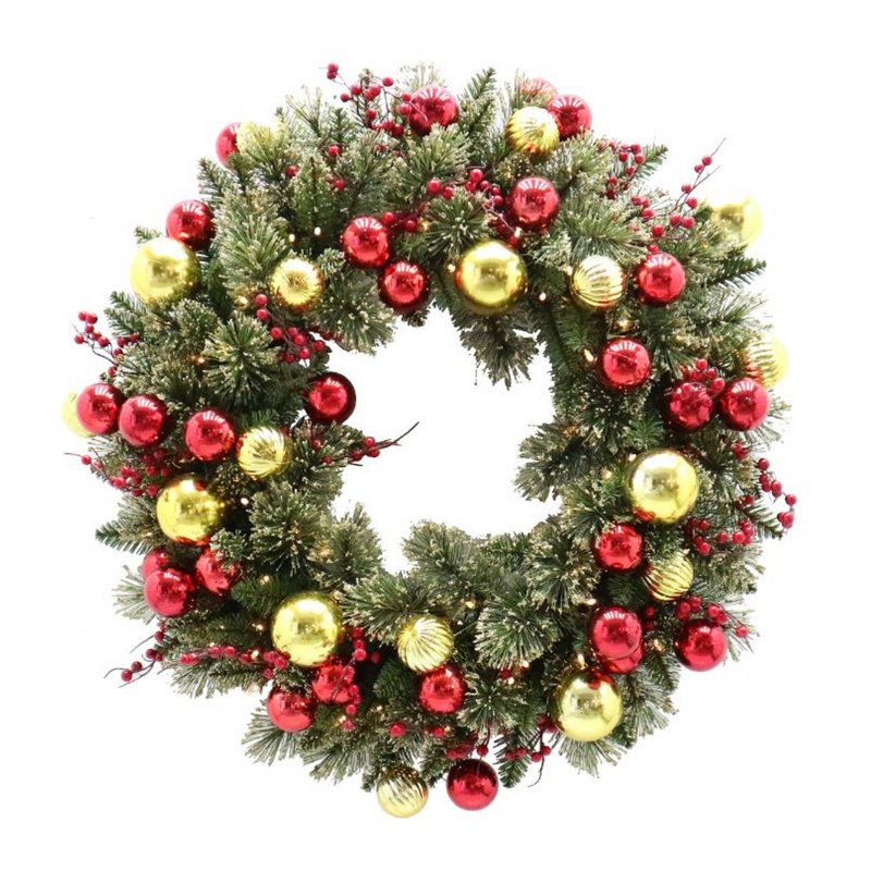 61cm Dakota Pine Christmas wreath with full, realistic green pine foliage
