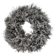 76cm black flocked Christmas wreath with full pine-style branches