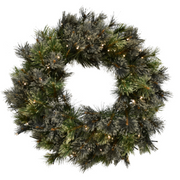 76cm pre-lit Noble Cashmere Christmas wreath with 100 warm white LED lights