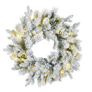 61cm Christmas wreath with snowy green pine foliage