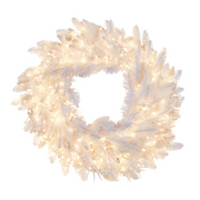 60cm frosted white Christmas wreath with snowy cluster-style foliage