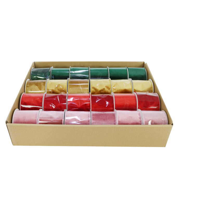 Ronis Classic Velvet Ribbon 63mmx2.7m 4 Asstd