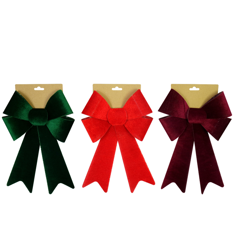 Ronis Classic Velveteen Bow 23x38cm 3 Asstd