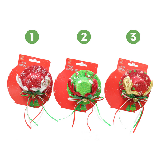 Ronis Clip-On Top Hat With Antlers 3 Asstd