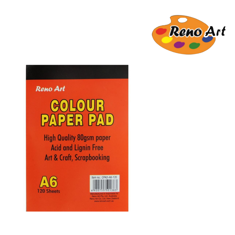 Colour Paper Pad A6 120 sheets 80gsm for origami, crafts, scrapbooking and school projects