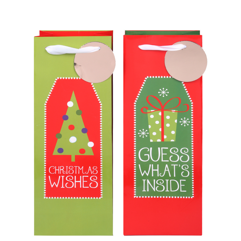 Ronis Contemporary Hot Stamping Wine Bag 2 Asstd