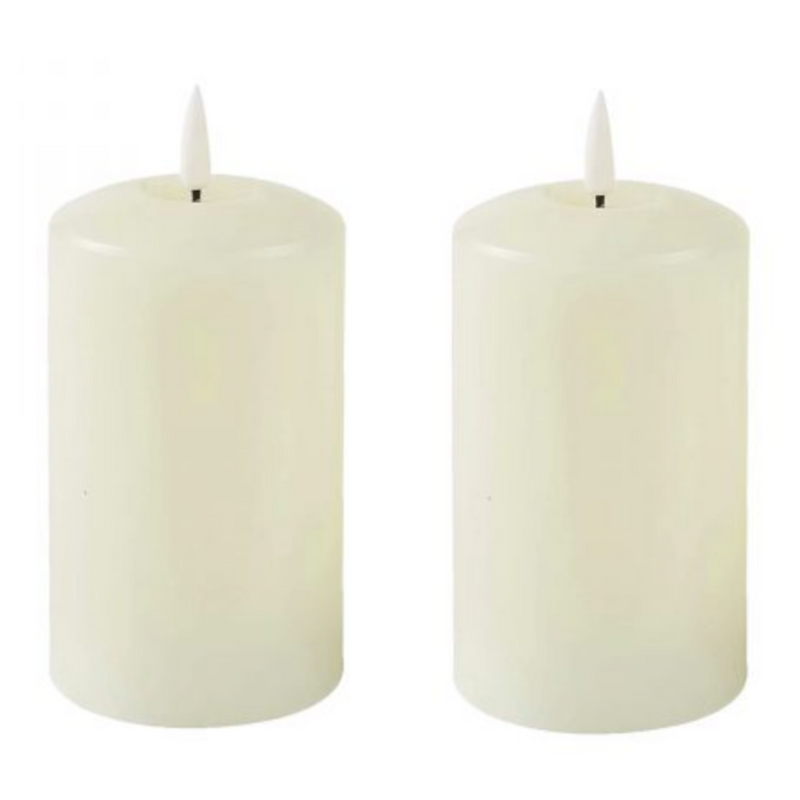 Ronis LED Pillar Candles  Warm White Ivory Wax 23.5cmH