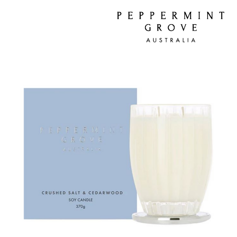 Peppermint Grove Candle 370g - Crushed Salt &Cedarwood