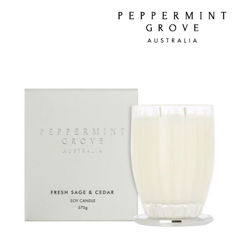 Peppermint Grove Candle 370g - Fresh Sage &Cedar
