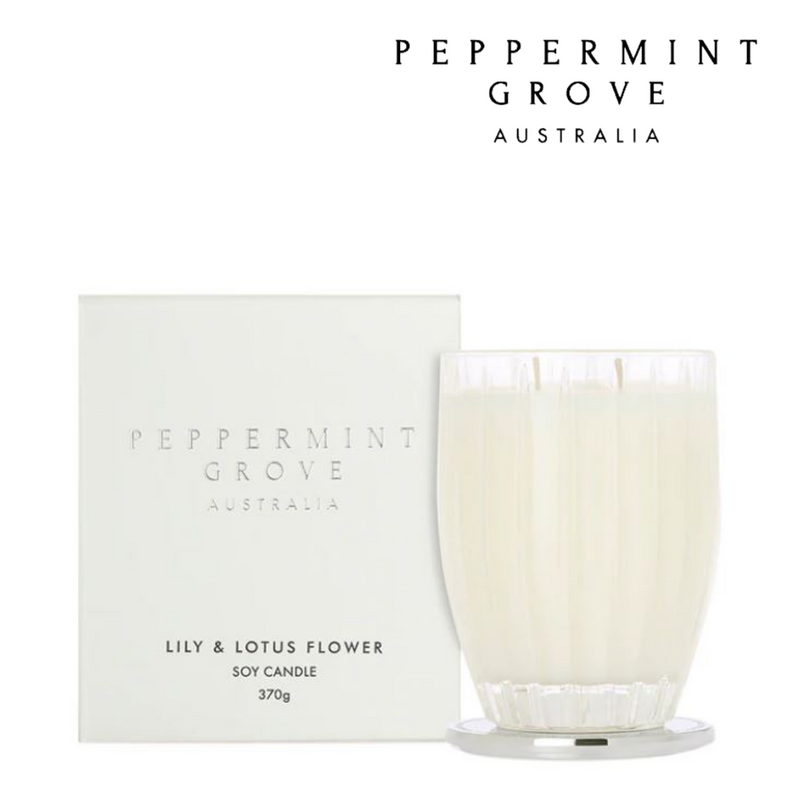 Peppermint Grove Candle 370g - Lily & Lotus Flower