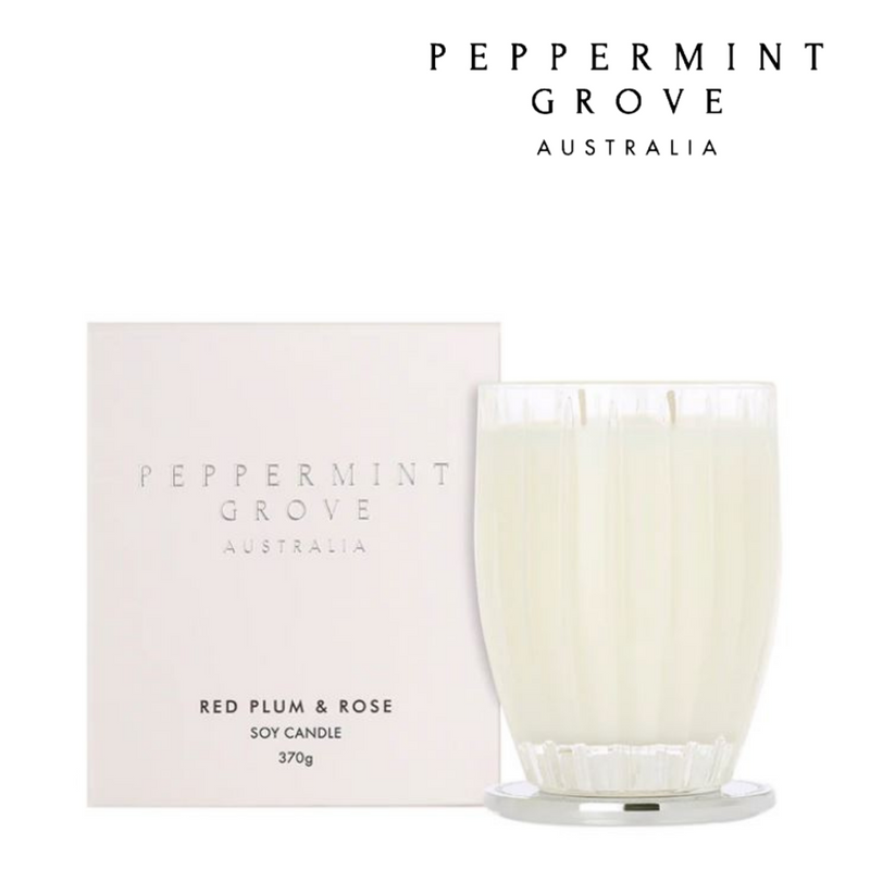 Peppermint Grove Candle 370g - Red Plum & Rose