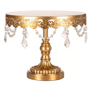 Ronis Crystal-Draped Cake Stand Gold 25cm