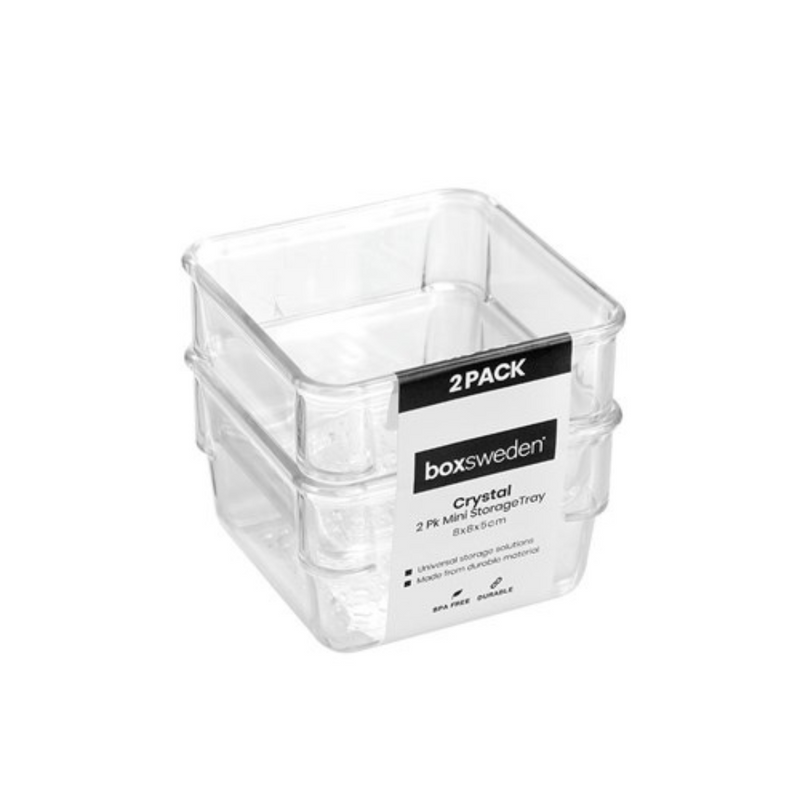 Ronis Crystal Mini Storage Tray 8x8x5cm 2pk