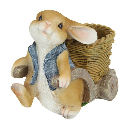 Ronis Cute Bunny Rabbit Pulling Cart 20cm