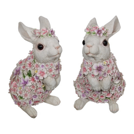 Ronis Cute Bunny Rabbit with Floral Design 30cm