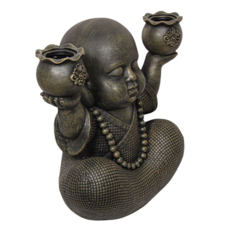 Ronis Cute Garden Monk with Dual Pots 43cm