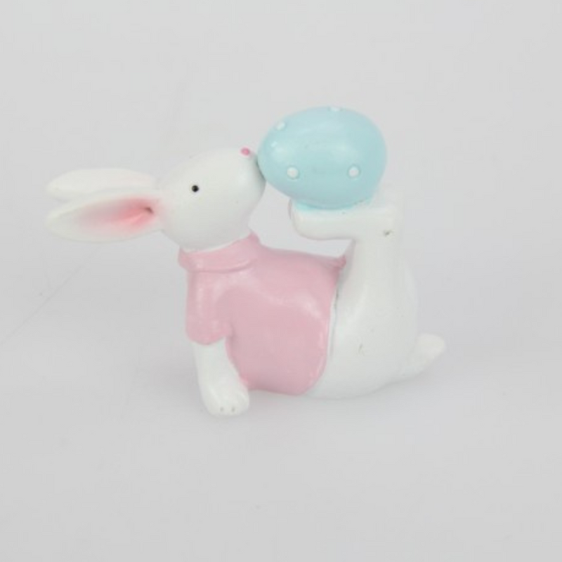 Ronis Cute Rabbits Holding Eggs 7cm 4 Asstd