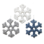 Tinsel Deco Snowflake 30cm Assorted – thumbnail