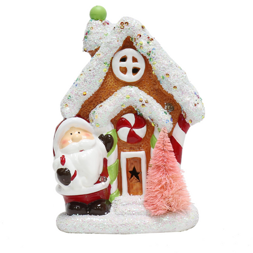 Ceramic Santa Gingerbread House 19cm