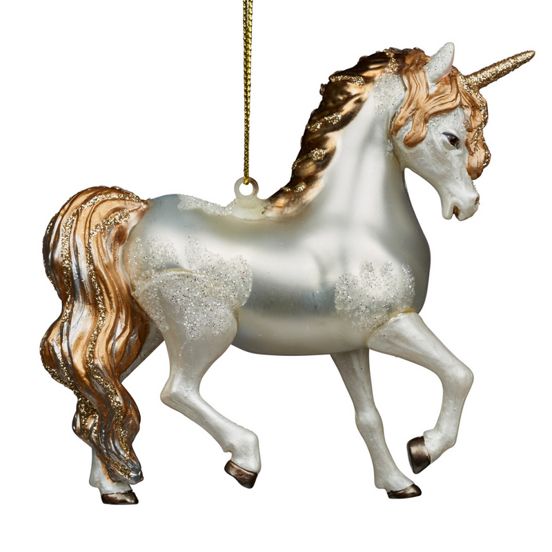 Hanging Glass Unicorn 12cm