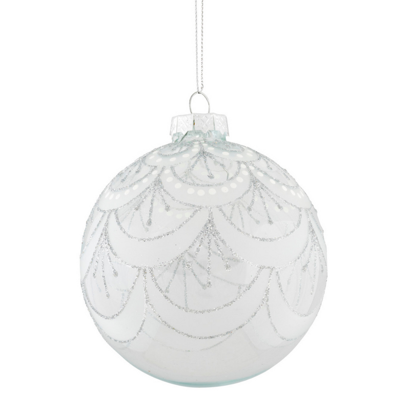 D Glass Clear H-Bauble 10cm