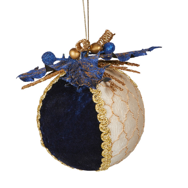 Blue Velvet Bauble 10cm