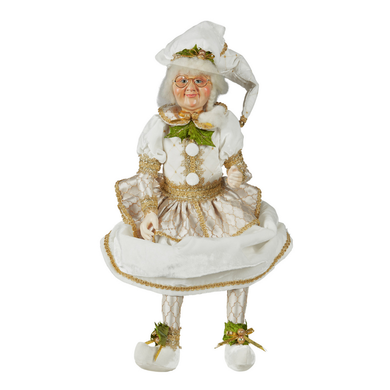 White/Gold Sitting Mrs. Kertasni 70cmH