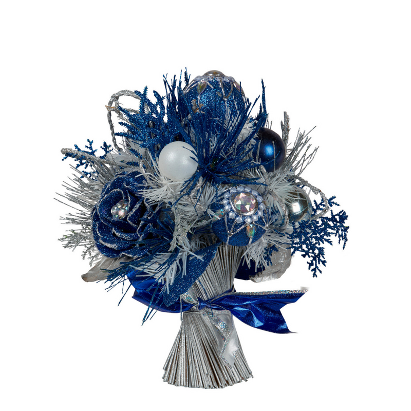 Royal Blue Christmas Bouquet 33cm