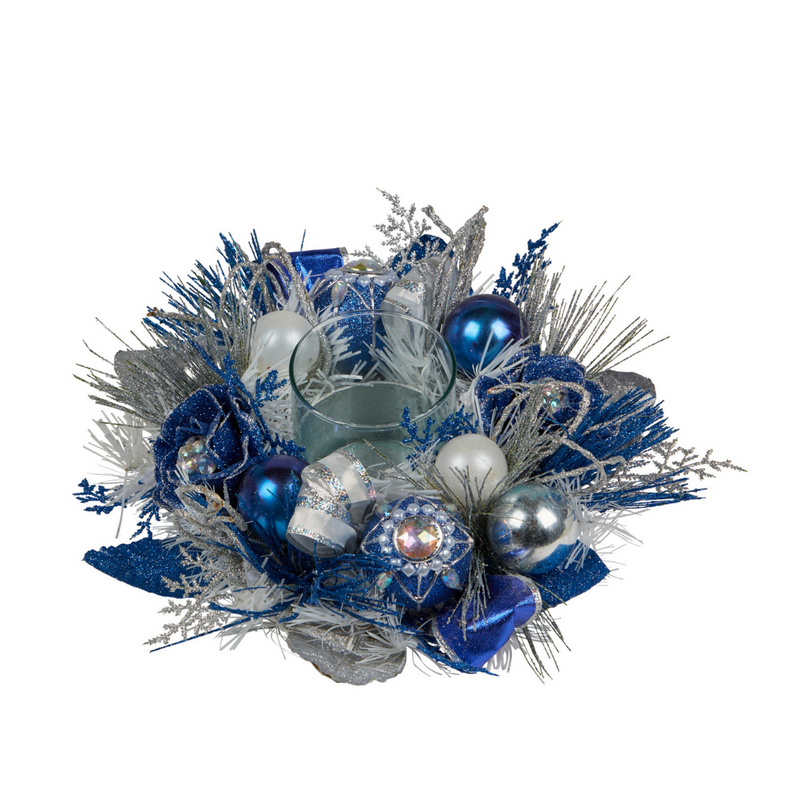 Royal Blue Hurricane Candle Holder 26cm