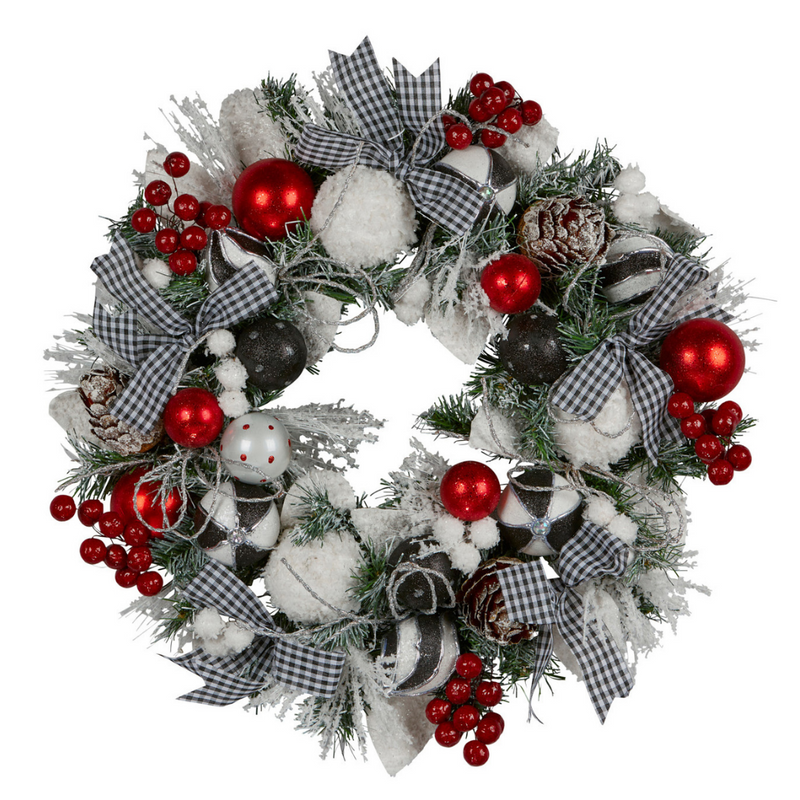 Chequered Elegance Wreath 56cm