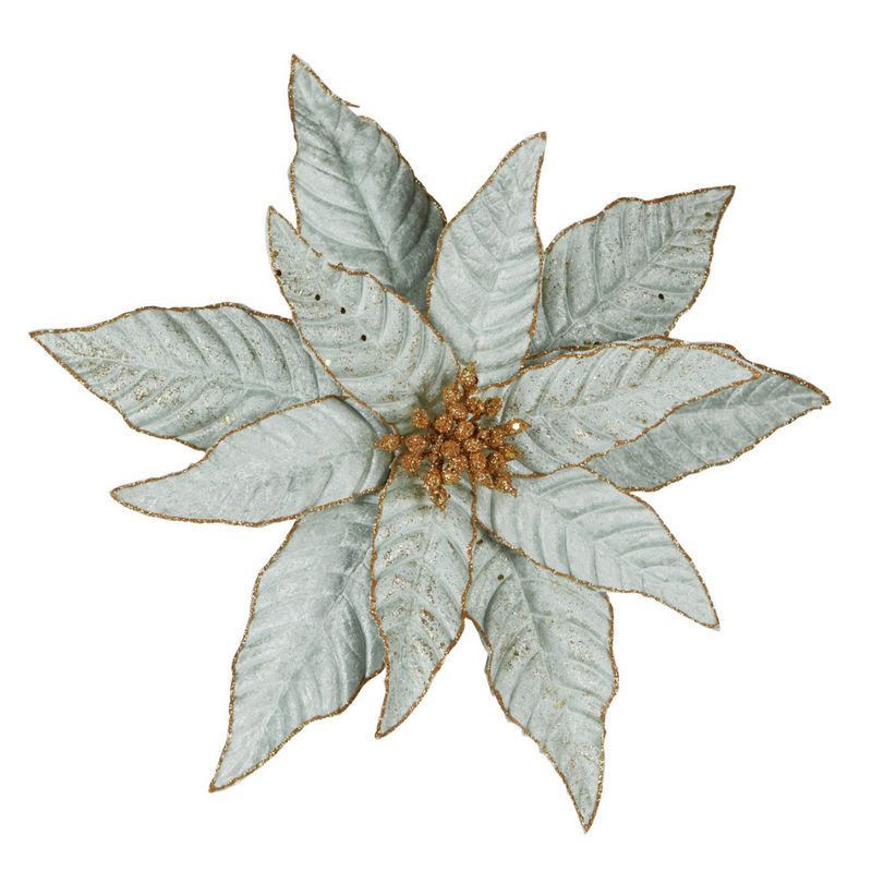 Mint Poinsettia Clip-On 20cm