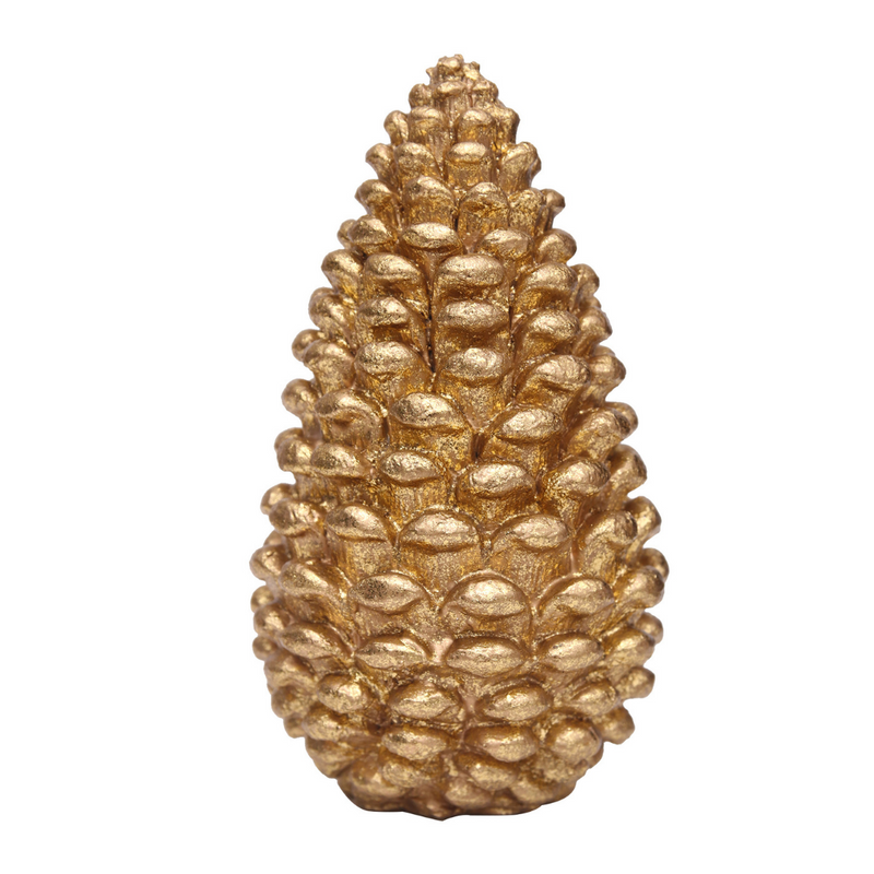 Champagne Resin Pinecone 8x15cm