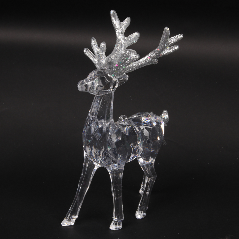 Acrylic Reindeer Tree Decoration 8x9cm