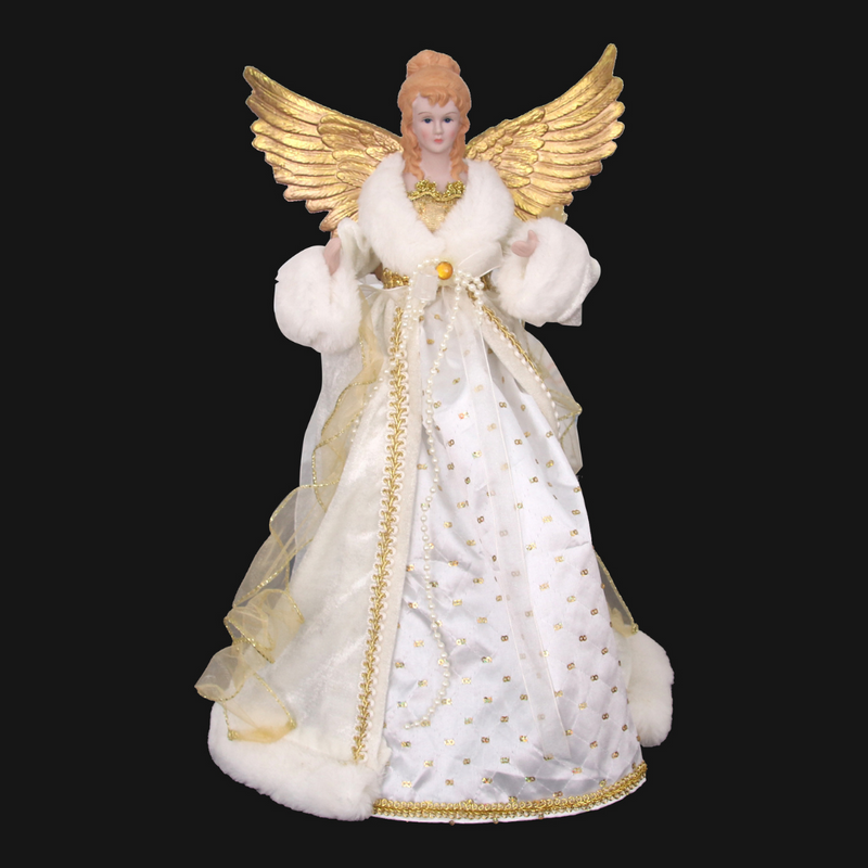 Angel Tree Topper Ceramic & Fabric 22.5x15x41.25cm