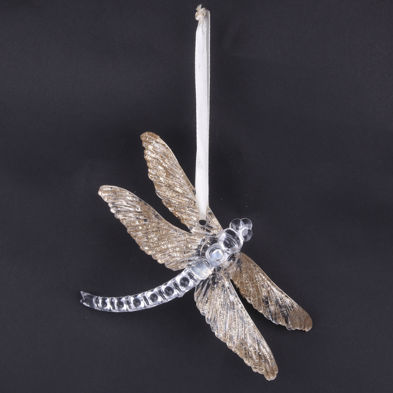 Champagne Dragonfly Tree Decoration 12.5cm