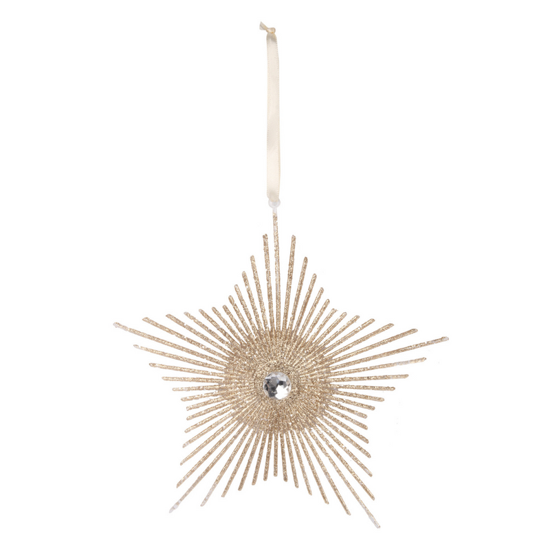 Champagne Star Burst Tree Decoration 18.5cm