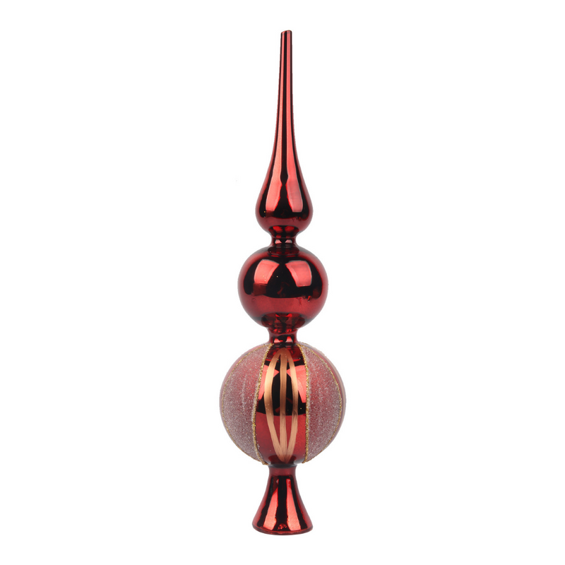 Glass Tree Topper 8x30cm Assorted